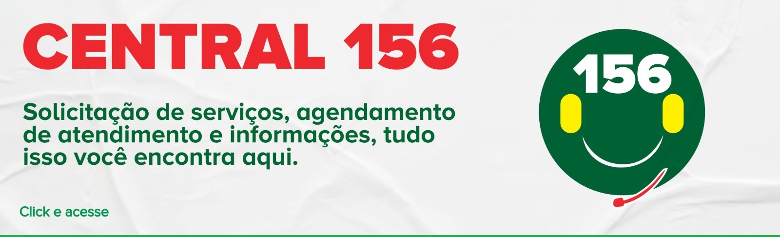 Central 156 da Cidade de Osasco Banner sobre a Central 156